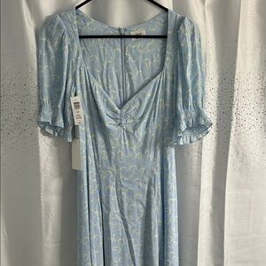 Wilfred Light Blue Patterned Midi Dress